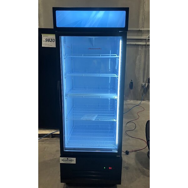 Scratch and Dent MainStreet Equipment GMC-23 28" Black Swing Glass Door Merchandiser Refrigerator - 120V