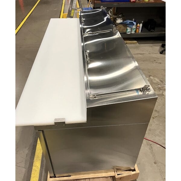 Scratch and Dent Avantco APPT-91-HC 92" 3 Door Refrigerated Pizza Prep Table