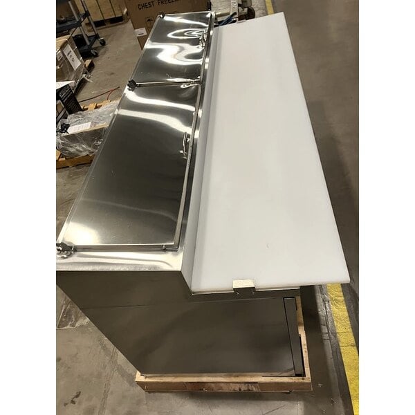 Scratch and Dent Avantco APPT-91-HC 92" 3 Door Refrigerated Pizza Prep Table