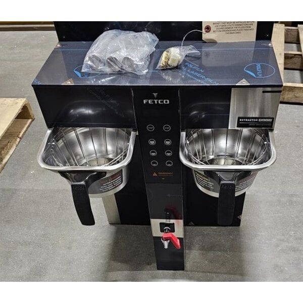 Scratch and Dent Fetco CBS-1242 Plus Series Twin Automatic Digital Coffee Brewer With Metal Brew Basket - 208/240V, 4600W