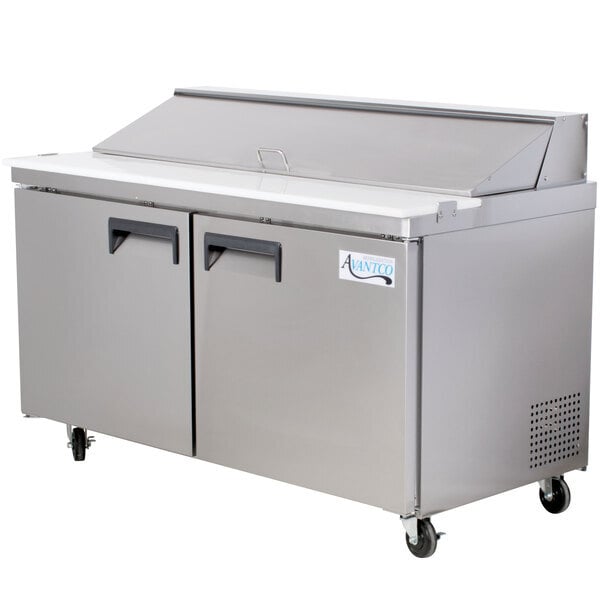 Scratch and Dent Avantco APT-60-HC 60" 2 Door Refrigerated Sandwich Prep Table