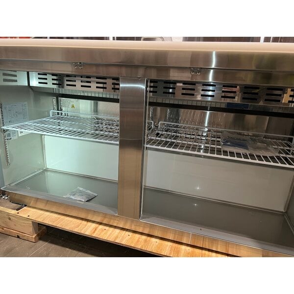 Scratch and Dent Avantco APT-60-HC 60" 2 Door Refrigerated Sandwich Prep Table