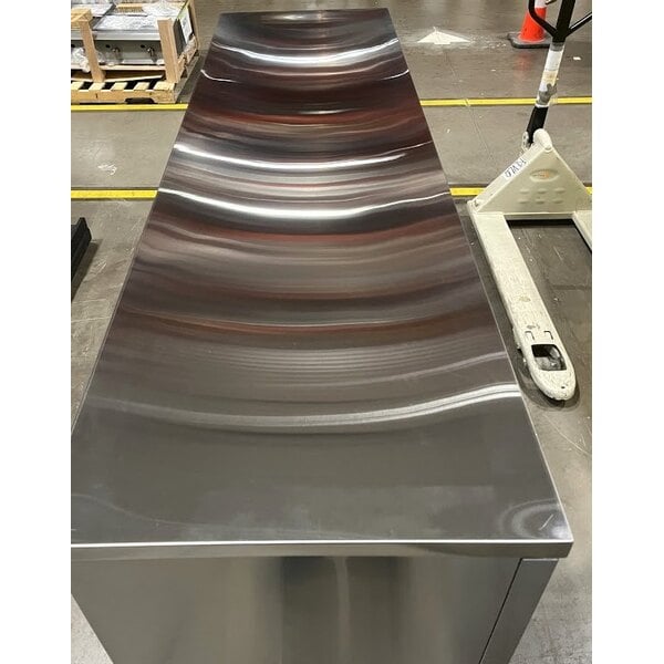 Scratch and Dent Avantco UBB-4G-HC 90" Stainless Steel Counter Height Glass Door Back Bar Refrigerator with LED Lighting