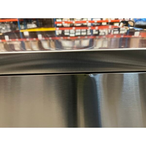 Scratch and Dent Avantco UBB-4G-HC 90" Stainless Steel Counter Height Glass Door Back Bar Refrigerator with LED Lighting