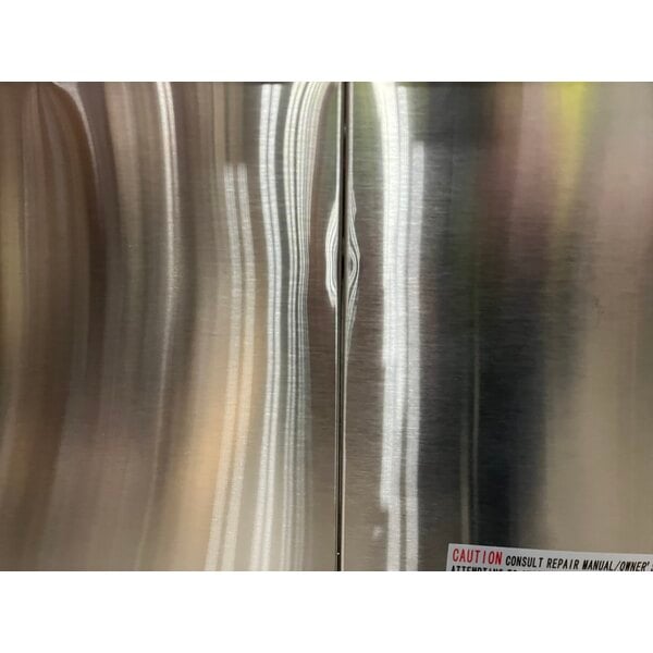 Scratch and Dent Avantco UBB-4G-HC 90" Stainless Steel Counter Height Glass Door Back Bar Refrigerator with LED Lighting