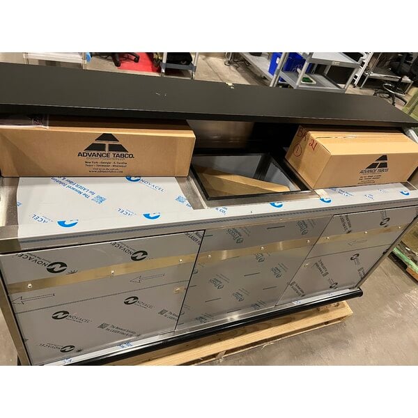 Scratch and Dent Advance Tabco AMD-6B 74" Heavy-Duty Portable Bar with Stainless Steel Doors and Interior