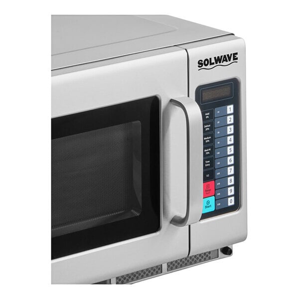 Scratch and Dent Solwave Stackable Commercial Microwave with Large 1.2 cu. ft. Interior and Push Button Controls - 2,100W, 208/240V