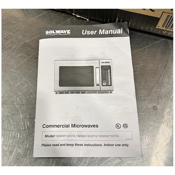 Scratch and Dent Solwave Stackable Commercial Microwave with Large 1.2 cu. ft. Interior and Push Button Controls - 2,100W, 208/240V