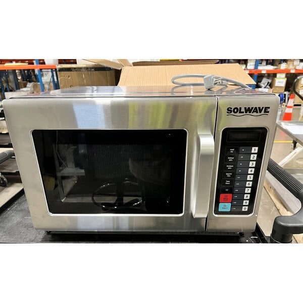 Scratch and Dent Solwave Stackable Commercial Microwave with Large 1.2 cu. ft. Interior and Push Button Controls - 2,100W, 208/240V