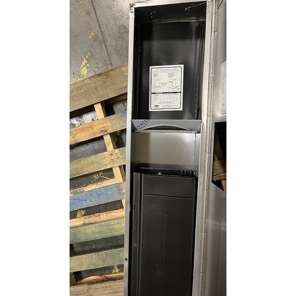 Scratch and Dent Bobrick B-3803 TrimLineSeries Recessed Rectangular Paper Towel Dispenser / Trash Can