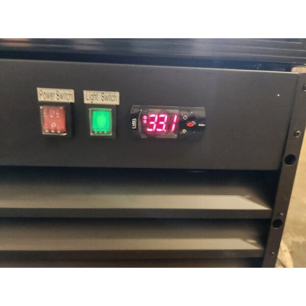 Scratch and Dent Avantco GDC-49-HC 53" Black Customizable Swing Glass Door Merchandiser Refrigerator with LED Lighting