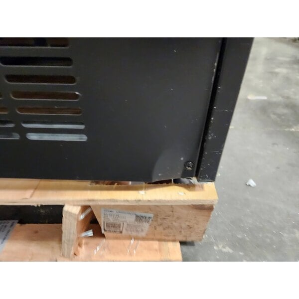 Scratch and Dent Avantco GDC-49-HC 53" Black Customizable Swing Glass Door Merchandiser Refrigerator with LED Lighting