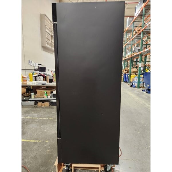 Scratch and Dent Avantco GDC-49-HC 53" Black Customizable Swing Glass Door Merchandiser Refrigerator with LED Lighting