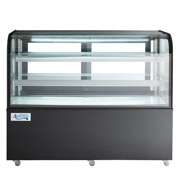 Scratch and Dent Avantco BC-60-HC 60" Curved Glass Black Refrigerated Bakery Display Case