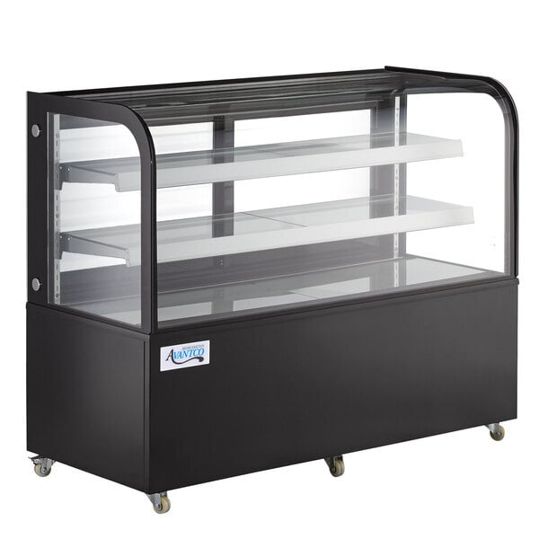 Scratch and Dent Avantco BC-60-HC 60" Curved Glass Black Refrigerated Bakery Display Case