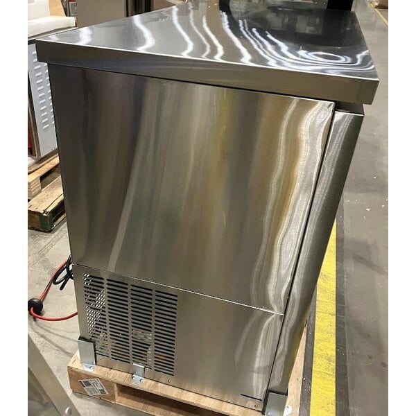 Scratch and Dent Avantco UBB-48S-HC 48" Stainless Steel Counter Height Narrow Sliding Glass Door Back Bar Refrigerator with LED Lighting