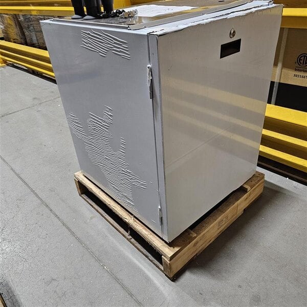 Scratch and Dent Scotsman HST21-A 21 1/2" x 23 3/4" Enclosed Stainless Steel Ice Dispenser Stand with Door