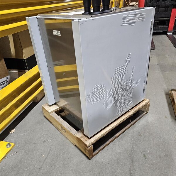 Scratch and Dent Scotsman HST21-A 21 1/2" x 23 3/4" Enclosed Stainless Steel Ice Dispenser Stand with Door