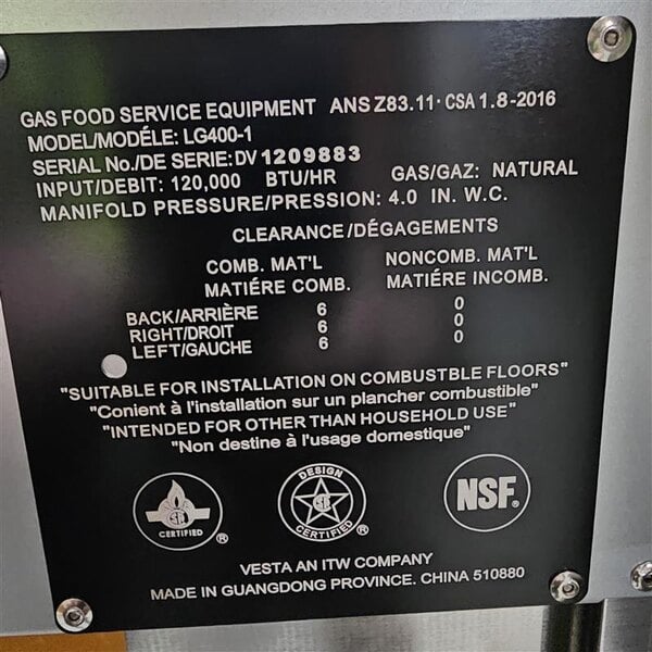 Scratch and Dent Vulcan LG400-1 45-50 lb. Natural Gas Floor Fryer - 120,000 BTU