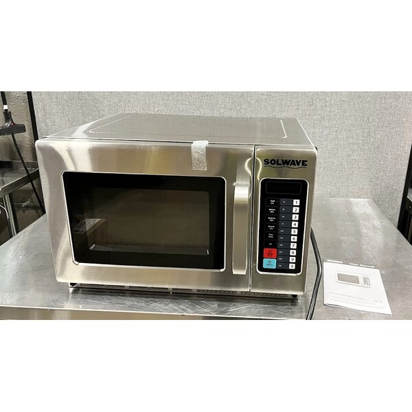 Scratch and Dent Solwave Stackable Commercial Microwave with Large 1.2 cu. ft. Interior and Push Button Controls - 1,200W, 120V