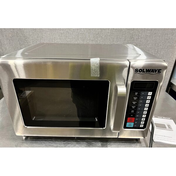 Scratch and Dent Solwave Stackable Commercial Microwave with Large 1.2 cu. ft. Interior and Push Button Controls - 1,200W, 120V
