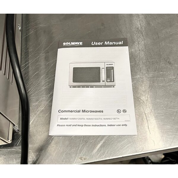 Scratch and Dent Solwave Stackable Commercial Microwave with Large 1.2 cu. ft. Interior and Push Button Controls - 1,200W, 120V