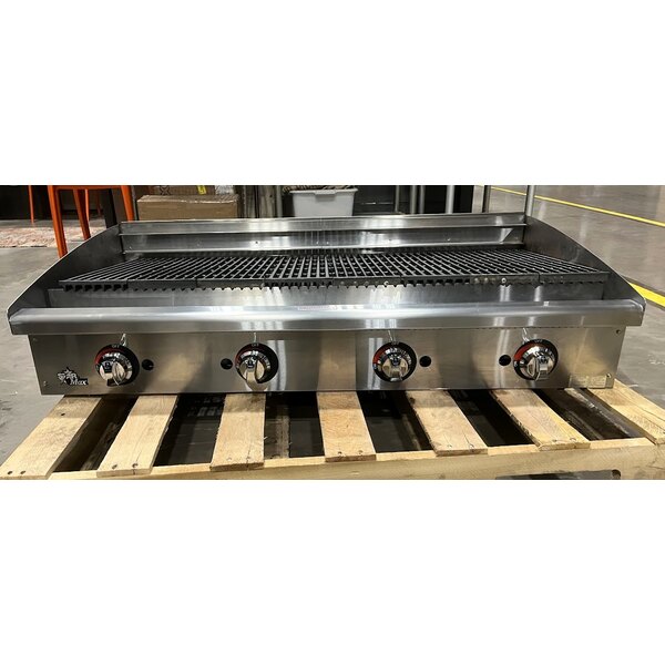 Scratch and Dent Star Star-Max 6048CBF 48" Gas Countertop Lava Briquette Charbroiler - 160,000 BTU