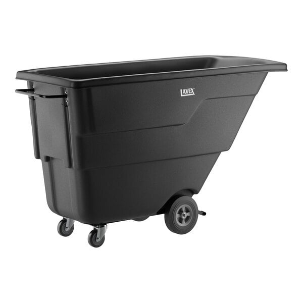 Scratch and Dent Lavex 1 Cubic Yard Black Light-Duty Tilt Truck / Trash Cart (850 lb. Capacity)