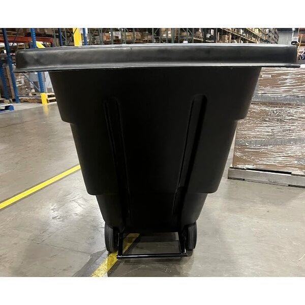 Scratch and Dent Lavex 1 Cubic Yard Black Light-Duty Tilt Truck / Trash Cart (850 lb. Capacity)