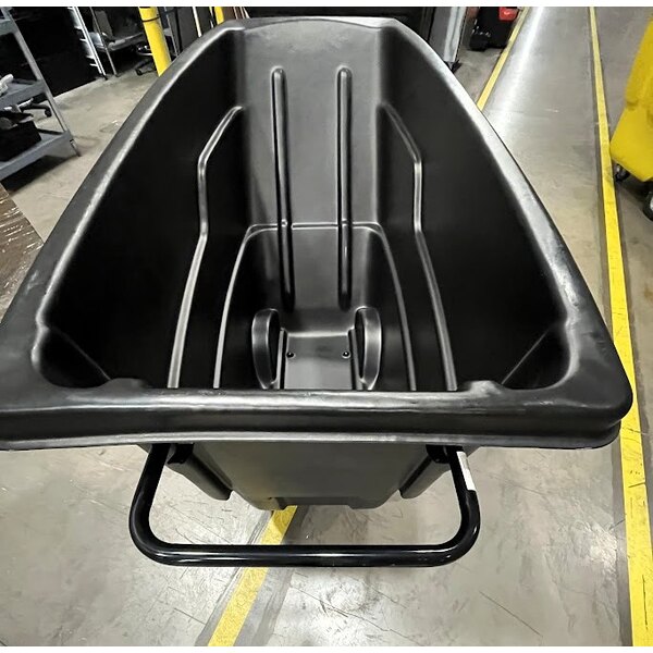 Scratch and Dent Lavex 1 Cubic Yard Black Light-Duty Tilt Truck / Trash Cart (850 lb. Capacity)