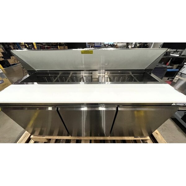 Scratch and Dent Avantco SS-PT-71-HC 70" 3 Door Stainless Steel Refrigerated Sandwich Prep Table
