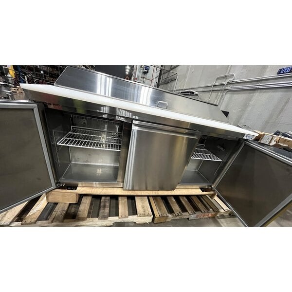 Scratch and Dent Avantco SS-PT-71-HC 70" 3 Door Stainless Steel Refrigerated Sandwich Prep Table