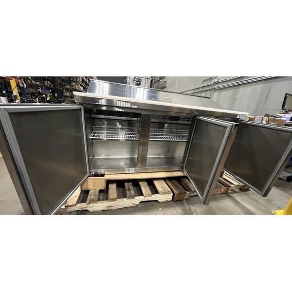 Scratch and Dent Avantco SS-PT-71-HC 70" 3 Door Stainless Steel Refrigerated Sandwich Prep Table