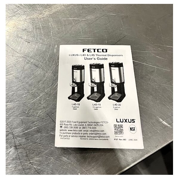 Scratch and Dent Fetco L4D-15 Luxus 1.5 Gallon Stainless Steel Coffee Server with Stand