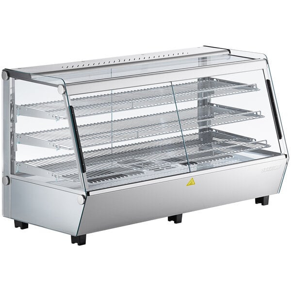 Scratch and Dent ServIt HDM-48 48" Self / Full Service 3 Shelf Countertop Heated Display Case with Sliding Doors - 120V, 1800W
