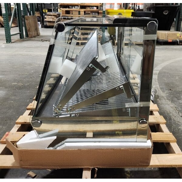 Scratch and Dent ServIt HDM-48 48" Self / Full Service 3 Shelf Countertop Heated Display Case with Sliding Doors - 120V, 1800W