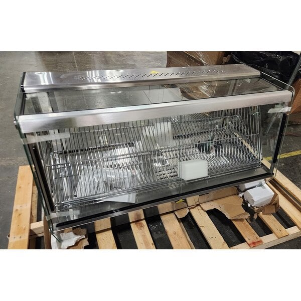 Scratch and Dent ServIt HDM-48 48" Self / Full Service 3 Shelf Countertop Heated Display Case with Sliding Doors - 120V, 1800W