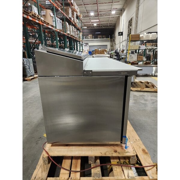 Scratch and Dent True TPP-AT2-93-HC 93 1/2" 3 Door Refrigerated Pizza Prep Table with 2 Lids