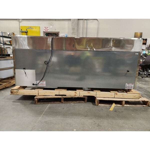 Scratch and Dent True TPP-AT2-93-HC 93 1/2" 3 Door Refrigerated Pizza Prep Table with 2 Lids