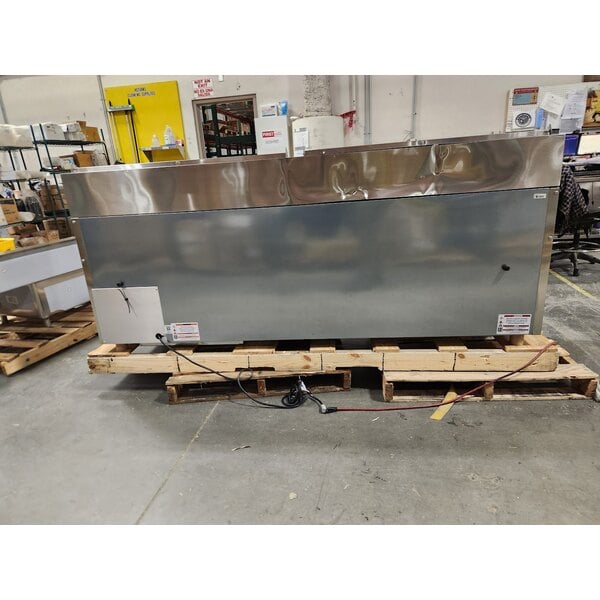 Scratch and Dent True TPP-AT2-93-HC 93 1/2" 3 Door Refrigerated Pizza Prep Table with 2 Lids