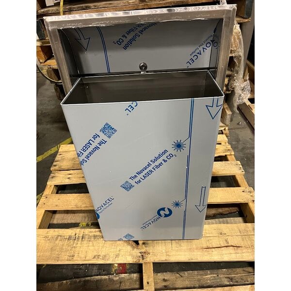 Scratch and Dent Bobrick B-3644 Stainless Steel Recessed Rectangular Trash Can