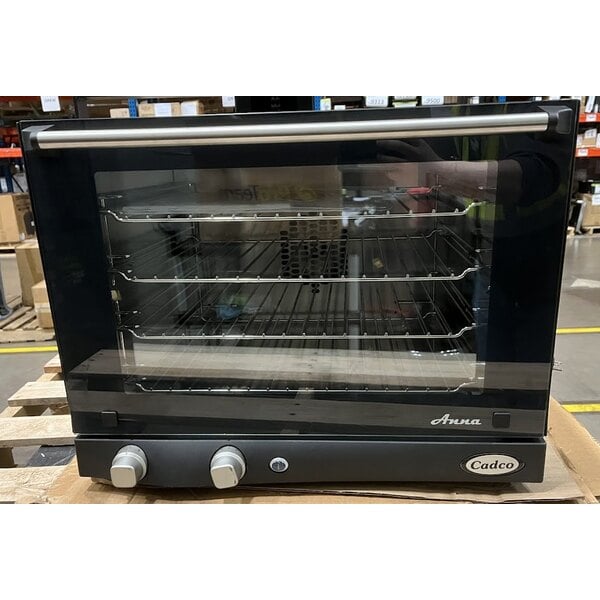 Scratch and Dent Cadco Anna OV-023 4-Shelf Half Size Medium-Duty Manual Countertop Convection Oven - 208-240V