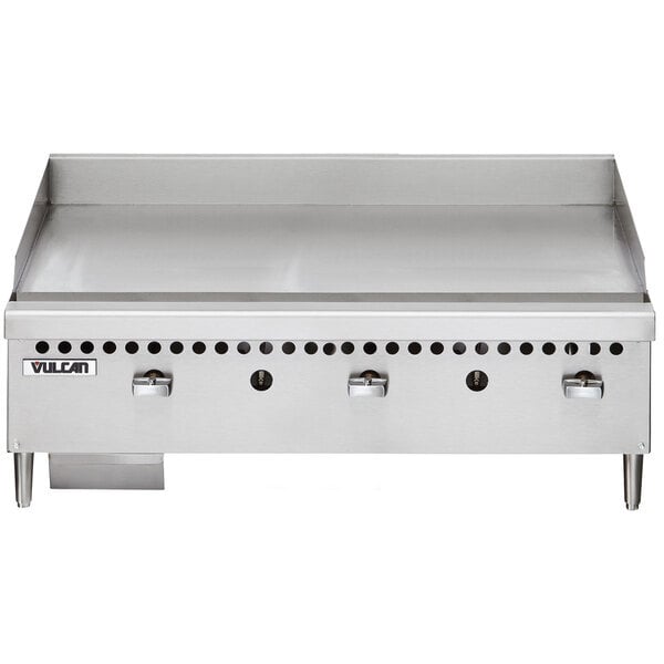 Scratch and Dent Vulcan VCRG36-M1 Natural Gas 36" Countertop Griddle with Manual Controls - 75,000 BTU