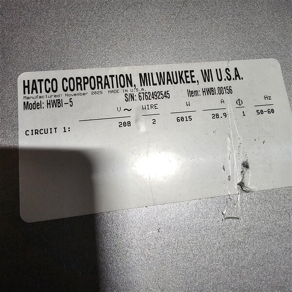 Scratch and Dent Hatco HWBI-5 Five Compartment Modular / Ganged Drop In Hot Food Wells - 208V, 1 Phase