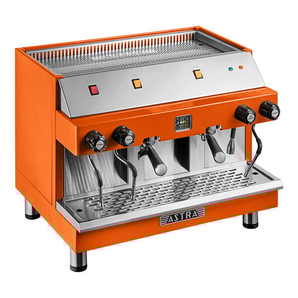 Scratch and Dent Astra Mega II M2S-017-OR Semi-Automatic Orange Espresso Machine - 220V