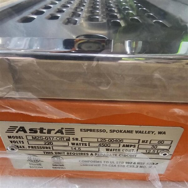 Scratch and Dent Astra Mega II M2S-017-OR Semi-Automatic Orange Espresso Machine - 220V