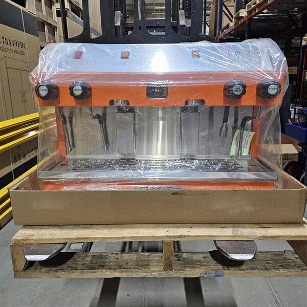 Scratch and Dent Astra Mega II M2S-017-OR Semi-Automatic Orange Espresso Machine - 220V