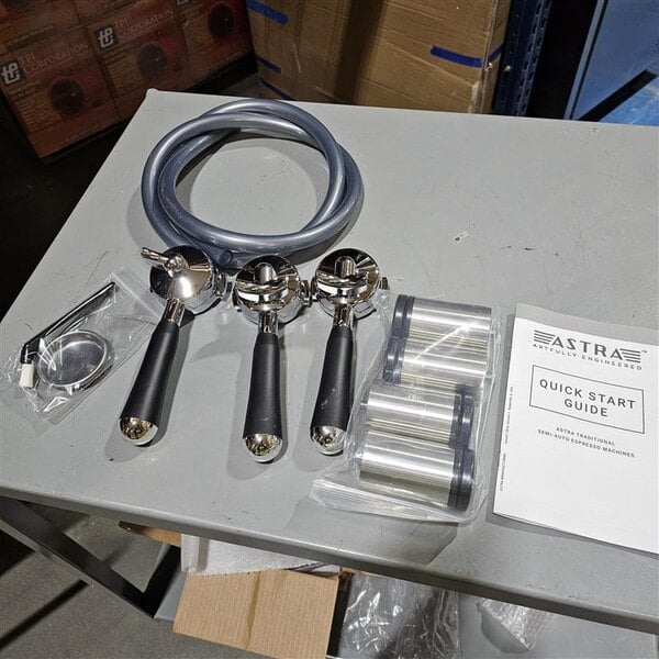 Scratch and Dent Astra Mega II M2S-017-OR Semi-Automatic Orange Espresso Machine - 220V