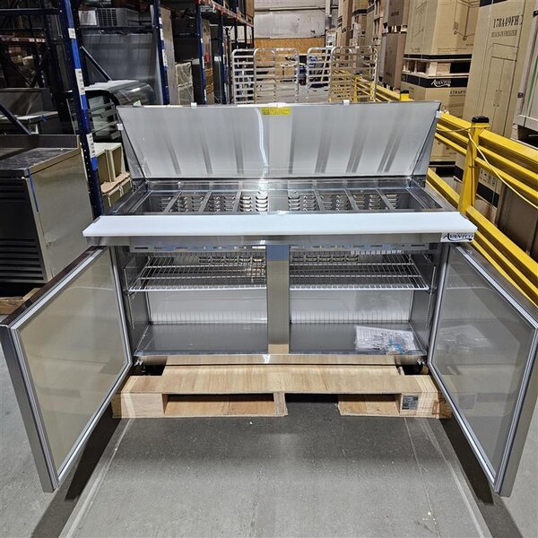 Scratch and Dent Avantco APT-60M-HC 60" 2 Door Mega Top Refrigerated Sandwich Prep Table