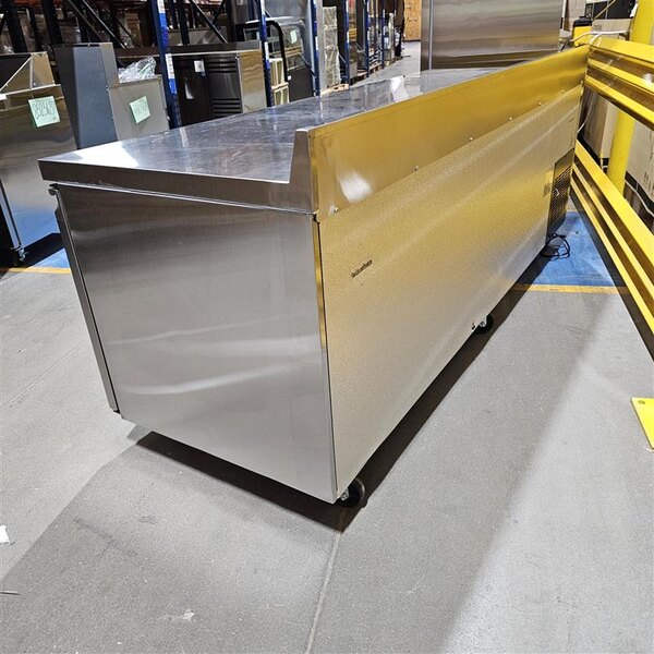 Scratch and Dent Avantco SS-WD-3R 93" Stainless Steel Extra Deep Worktop Refrigerator with 3 1/2" Backsplash